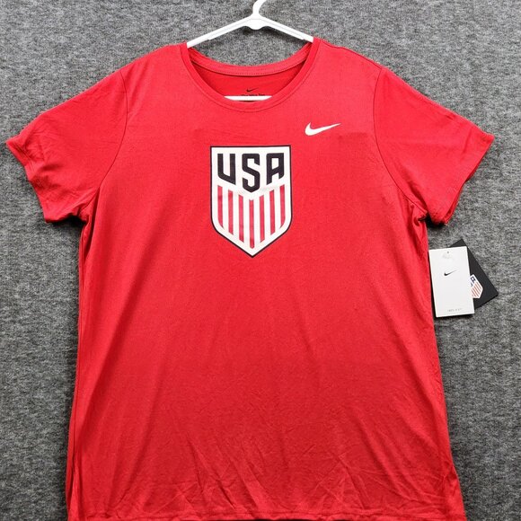 Women's Nike XL Dri-Fit USA T-shirt‎ (Red) - Picture 1 of 7